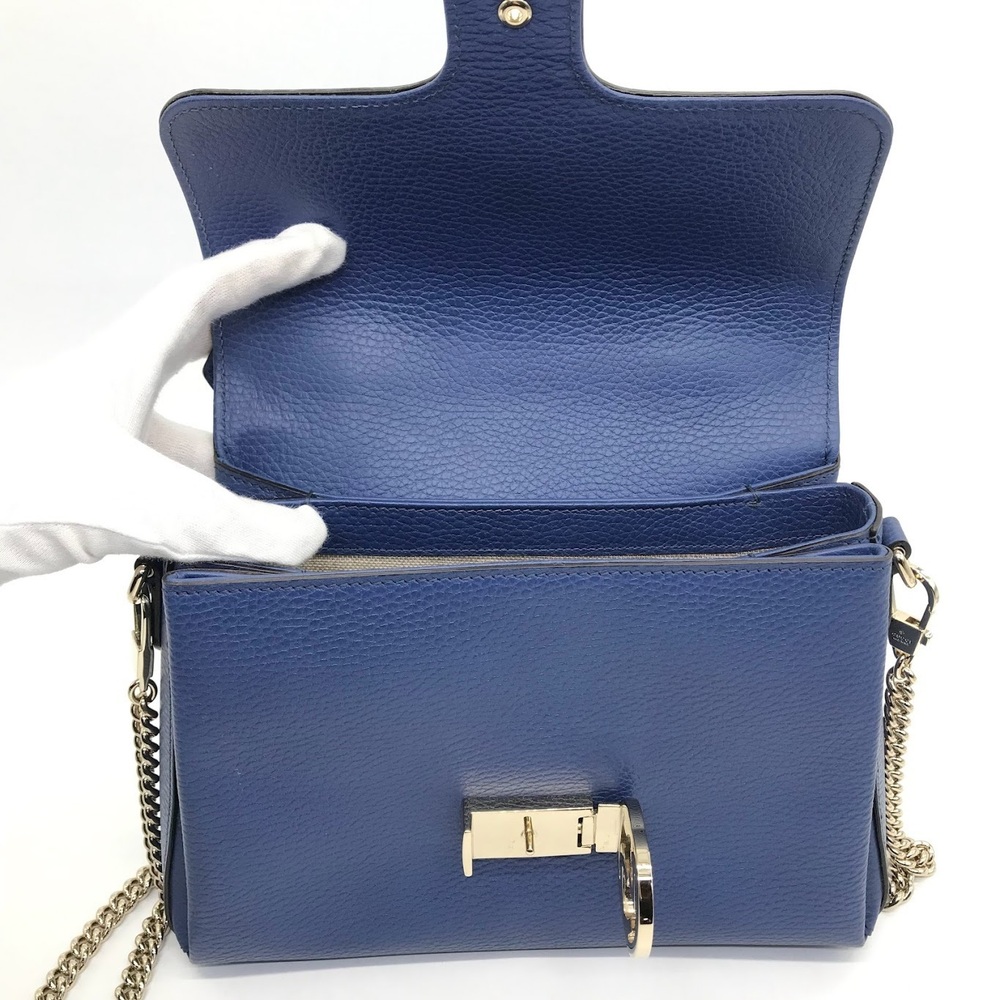 Gucci GG Shoulder Bag Interlocking Chain Blue - Picture 11 of 14